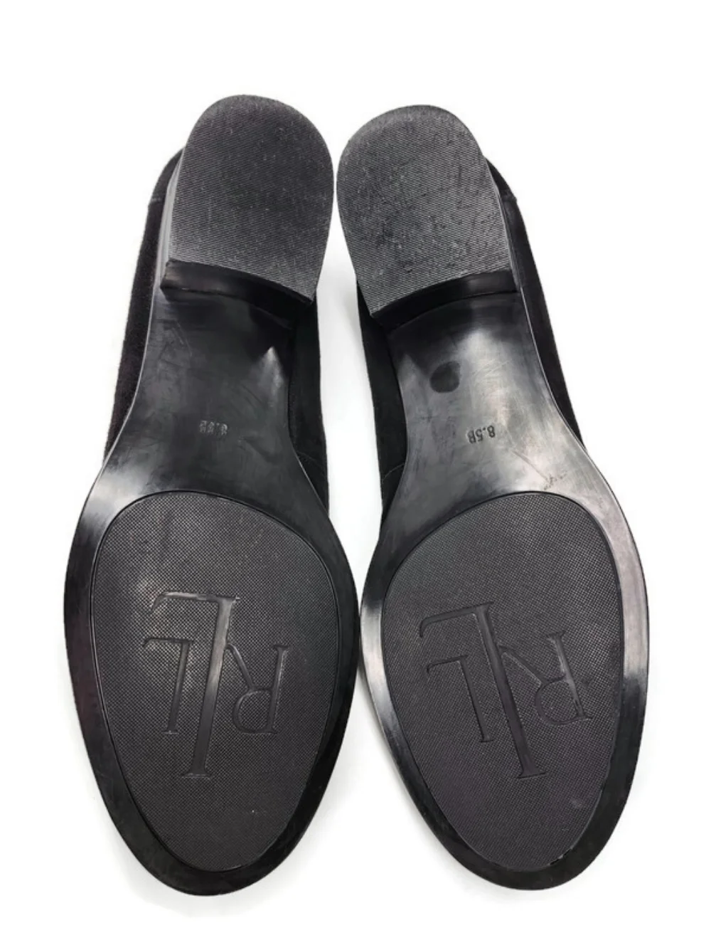 Lauren Ralph Lauren Pomona Black Suede Moc-Toe Slip-On Tassel Penny Loafers